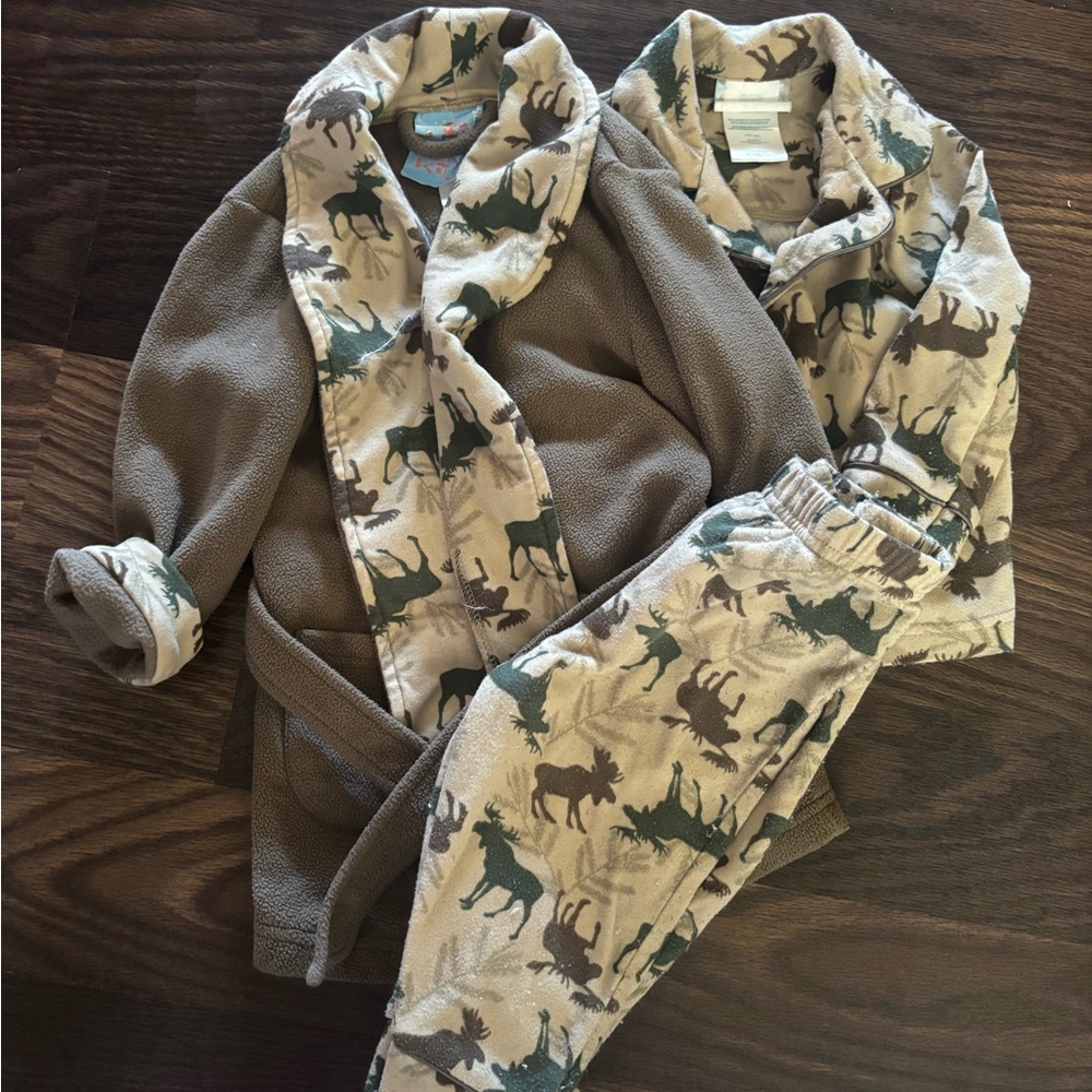 Cozy Brown and Animal Print Pajama Set